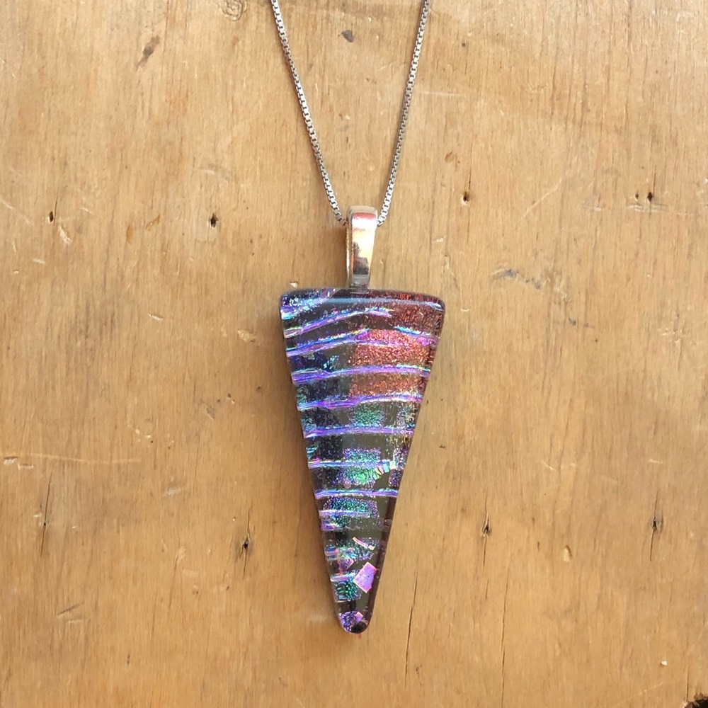Vintage 90’s Italian Glass Sterling Silver Pendant - Picture 5 of 6